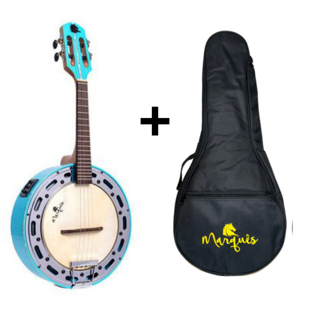 Banjo Marques Pintado Azul ATIVO A-20 com NF e CAPA