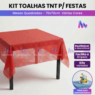 Toalha TNT 70x70 Mesa de Festa Infantil - Descartável para Aniversário Buffet Eventos com 5 10 15 20 Uni Vermelho Azul em Oferta na Shopee