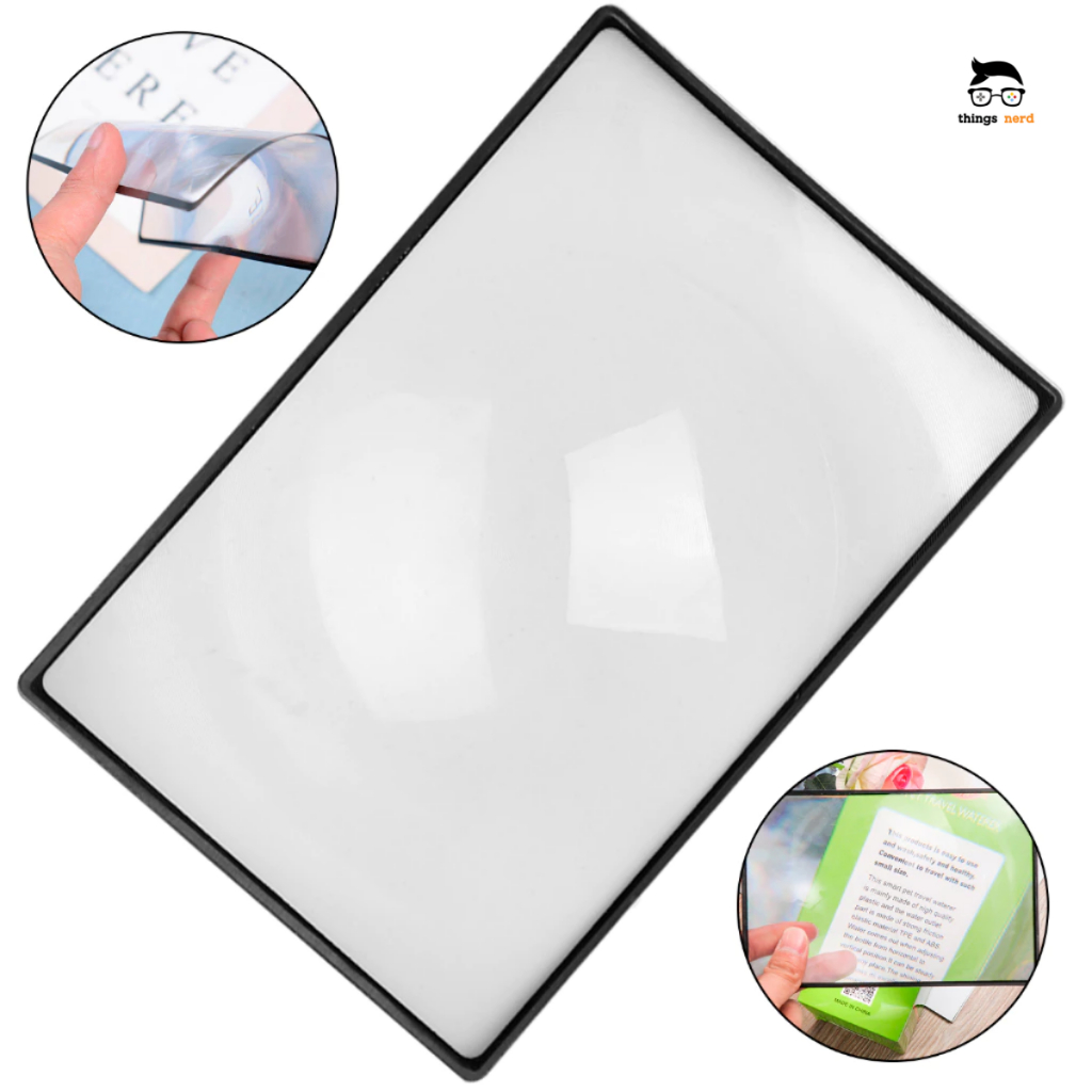 Lupa Folha Plana A5 3x Leitura Livros Revista Lente Aumento 18x12cm Portátil Aumenta Letras em Oferta na Shopee