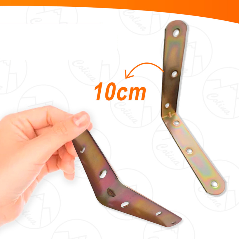 Kit 10 a 50 Cantoneiras Para Moveis Bicromatizada De 10cm em Oferta na Shopee