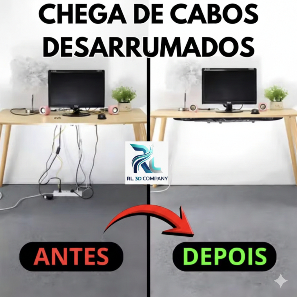 Separador de Fios e Cabos para Mesa, Esconder Fios e Cabos, Organizar Mesa, Resistente, Escritório