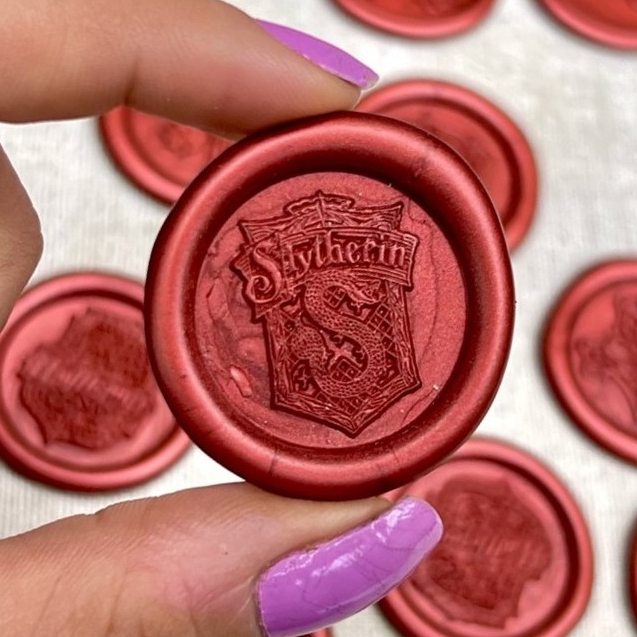 10 Lacre de Cera Convite de Casamento e Envelope de Carta - Sonserina Vermelho