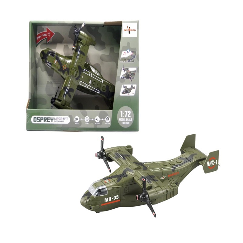 Avião Militar de Transporte 1:72 com Fricção Luz e Som - Brink Center