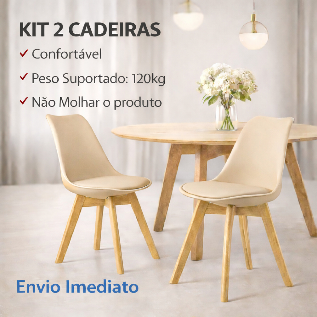 Kit 2 Cadeiras Leda Saarinen Assento Estofado Sala Cozinha Jantar em Oferta na Shopee