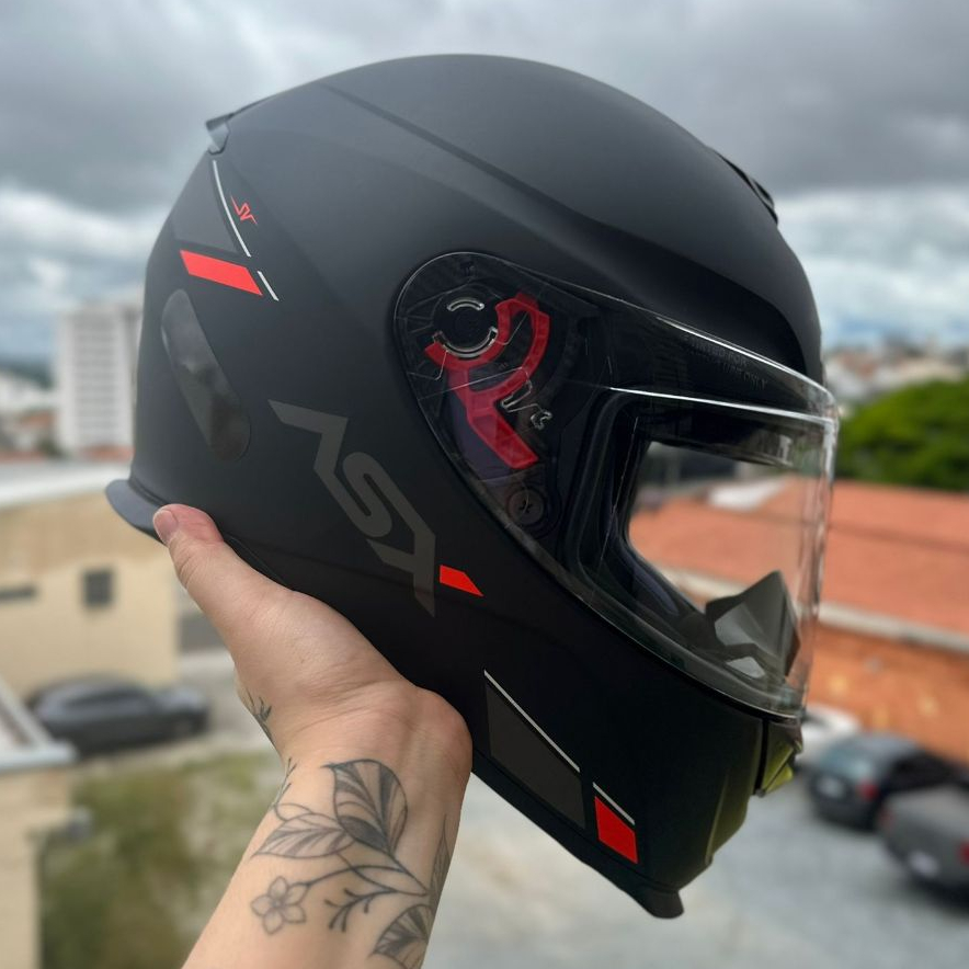 CAPACETE ASX EAGLE SV PRETO/VERMELHO/GRAFITE ÓCULOS SOLAR LANÇAMENTO EXTRA