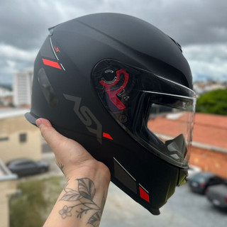 CAPACETE ASX EAGLE SV PRETO/VERMELHO/GRAFITE ÓCULOS SOLAR LANÇAMENTO EXTRA