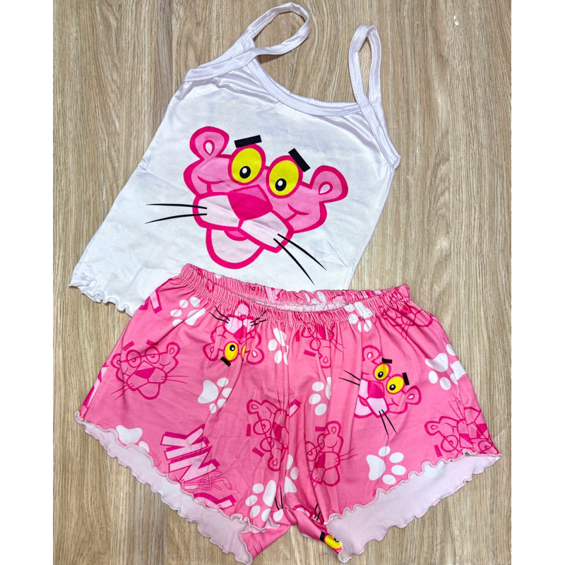 Pijama Infantil Menina Personagens Stitch, Babydoll Sued Premium