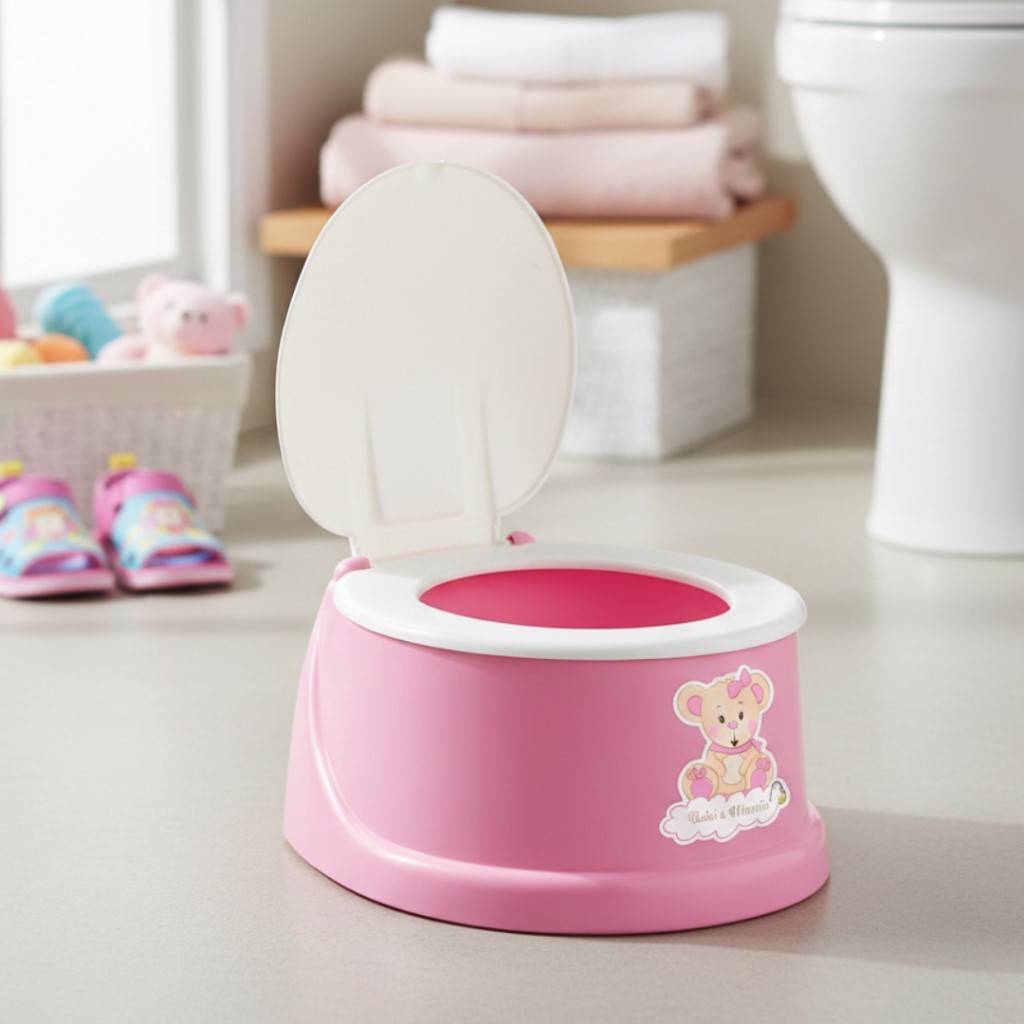 Penico Infantil Baby Nico Troninho Bebê Com Tampa Desfralde Menino Ou Menina Resistente Confortável