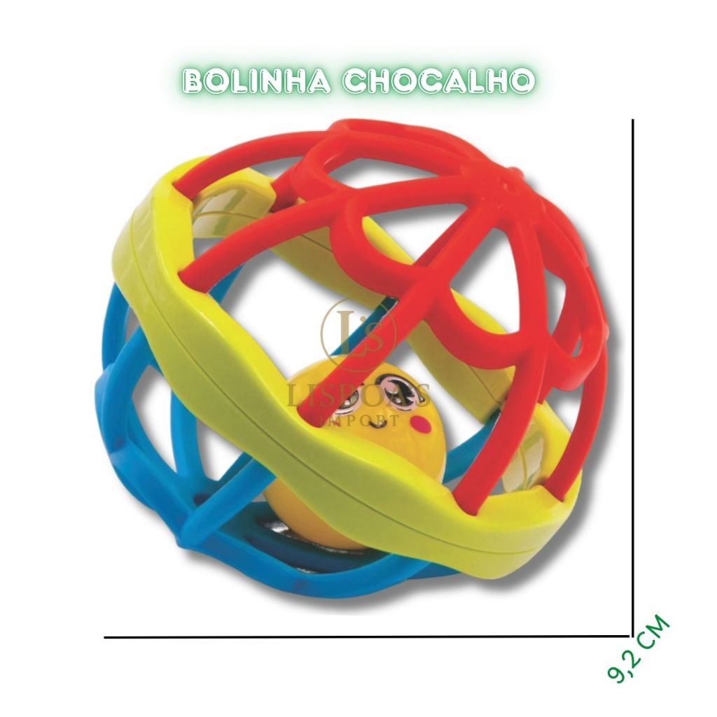 Chocalho Bolinha Mordedor Bebê Macio Silicone Sensorial Dutoys Brinquedo Para Dentição
