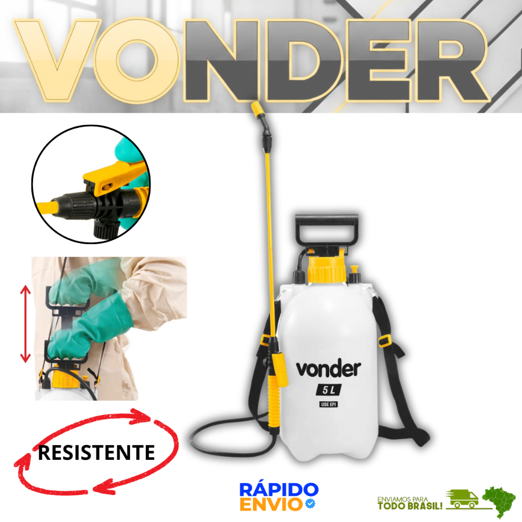 Pulverizador 5 Litros Vonder Manual Jato Regulável Para Jardinagem e Agrícola Oferta Premium