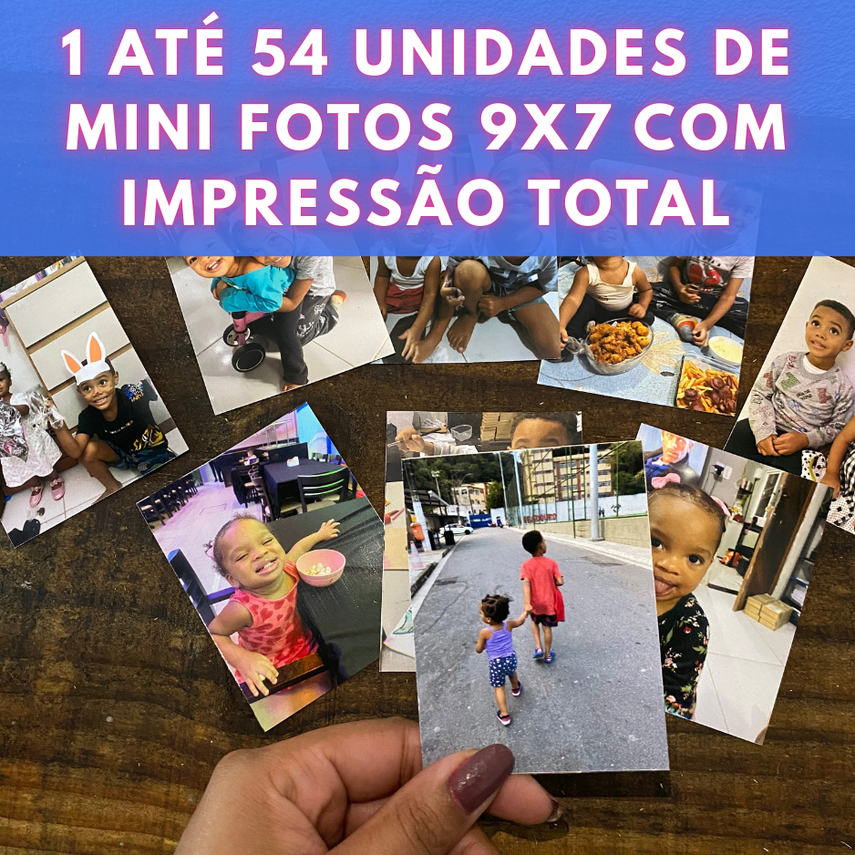 Mini Fotos 9x7cm de 9 até 54 Unidades Com impressão Total 100%  - Com imã/Sem Imã+Personalizadas De Aniversário-Batizado