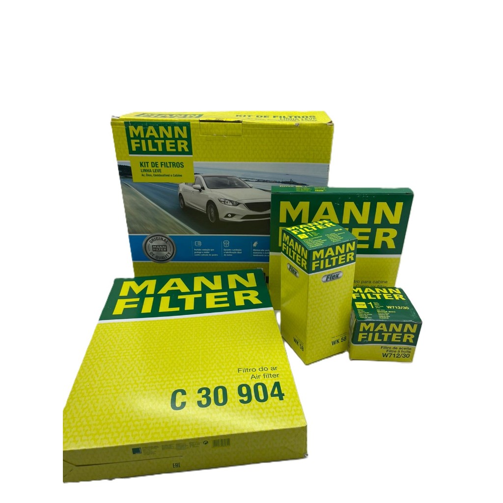 Kit de Filtros Mann Filter Fiat Mobi 1.0 6V Flex| Argo 1.0 1.3  Flex| Uno 1.0 1.3 8V Flex| Strada