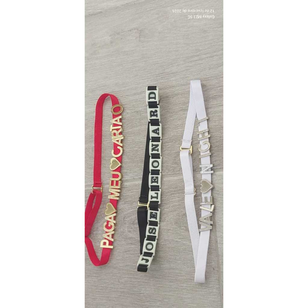 Gargantilha Personalizada Metal ou NEON Regulável Perneira Coleira Punho Multi Funções 48CM em Oferta na Shopee