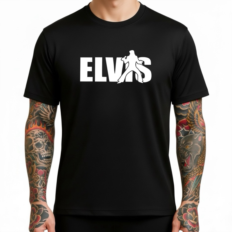 Camiseta Elvis Banda de Rock Treino Academia Masculino Camisa Dry Fit