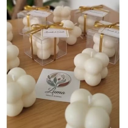 Lembrancinha Vela Bubble Personalizada com Tag - 20 unidades - casamento aniversários corporativo comemorações