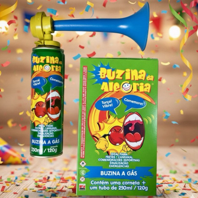 Buzina da Alegria com Corneta 250ml para Festas Casamento Jogo de Futebol e Carnaval