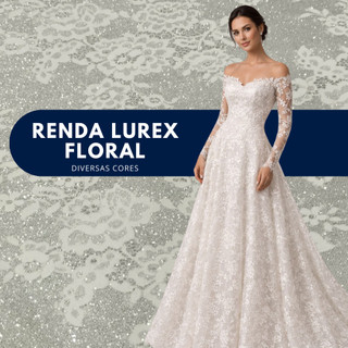 Tecido Renda Lurex Floral 55%Poliamida 45%Poliester - Cores