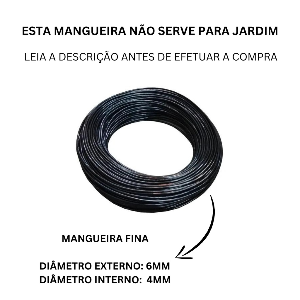 Rolo de 05 metros Mangueira Pneumática de Poliuretano - Tubo PU 6mm - PRETO em Oferta na Shopee