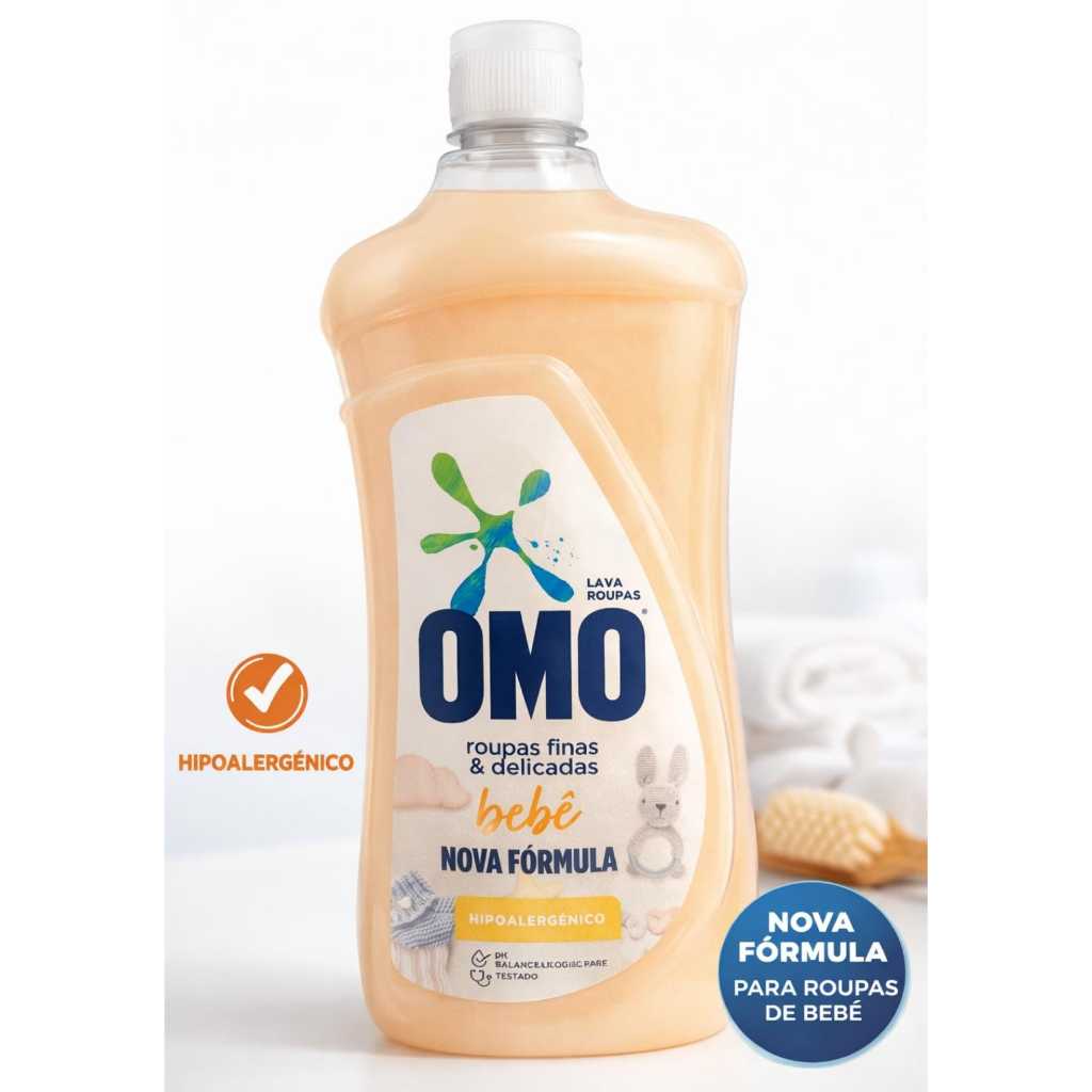 OMO Bebe Sabao Liquido 900ml  Roupas Finas e Delicadas