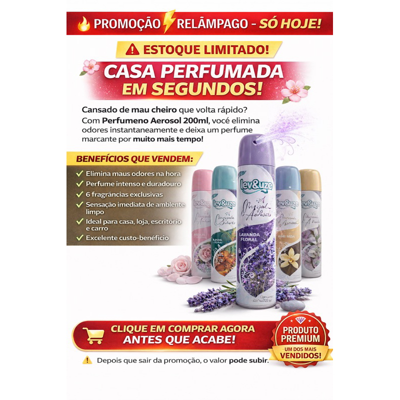Odorizador de Ambientes Spray 400ml | Aromatizador de Ar – Diversas Fragrâncias