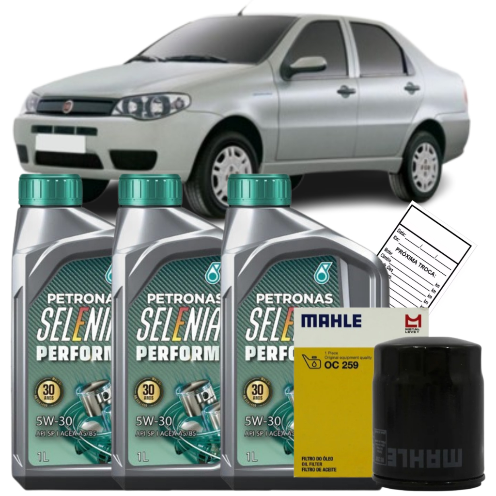KIT TROCA OLEO 5W30 + FILTRO OLEO FIAT SIENA 1.0 1.3 1.4 2006 2007 2008 2009 2010 2011 2012 2013 2014 2015 2016