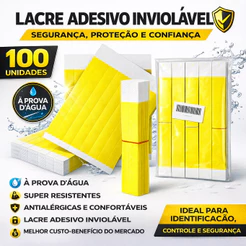 100 Pulseiras De Identificação Lisa Pulseira Para Festa Lacre Adesivo Inviolável A Prova D'Agua