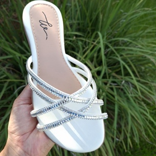 Sandália Rasteira Feminina Casual Flat Brilho em Oferta na Shopee