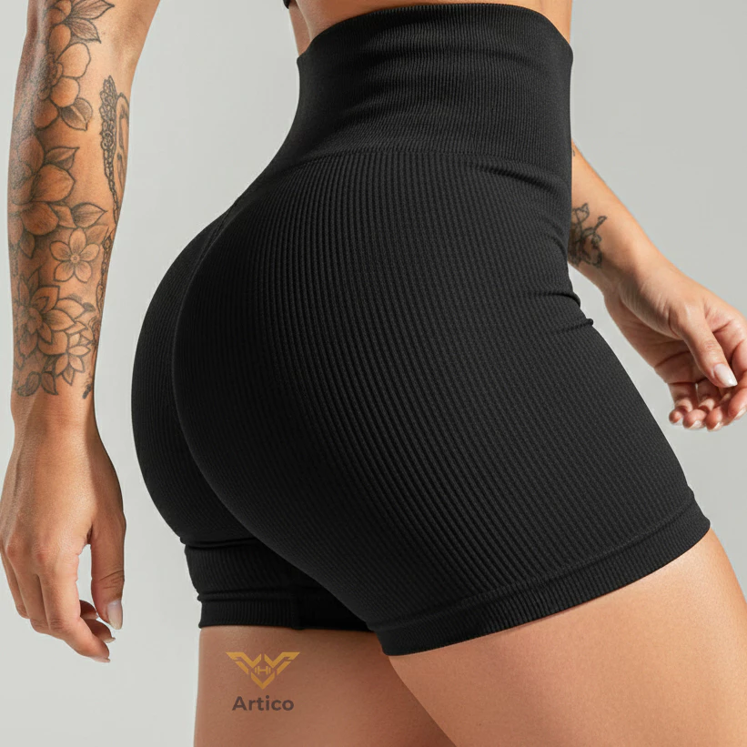 Shorts Fitness Canelado Academia Zero Transparencia Feminino Premium — imagem 1