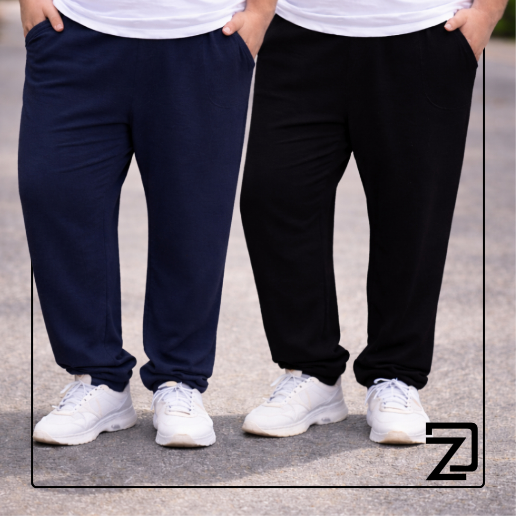 kit 2 Calça Moletom Jogger Punho Plus Size Masculina em Oferta na Shopee