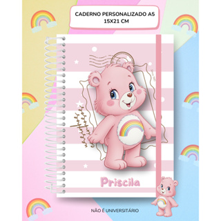 Caderno Personalizado Ursinhos Carinhosos A5 100 Folhas Capa Dura | Caderno Fofo Escolar com Nome / 15x21 cm em Oferta na Shopee
