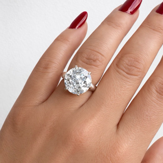 Anel Solitário Virgínia prata 925 pedra de zirconia 12 mm em Oferta na Shopee