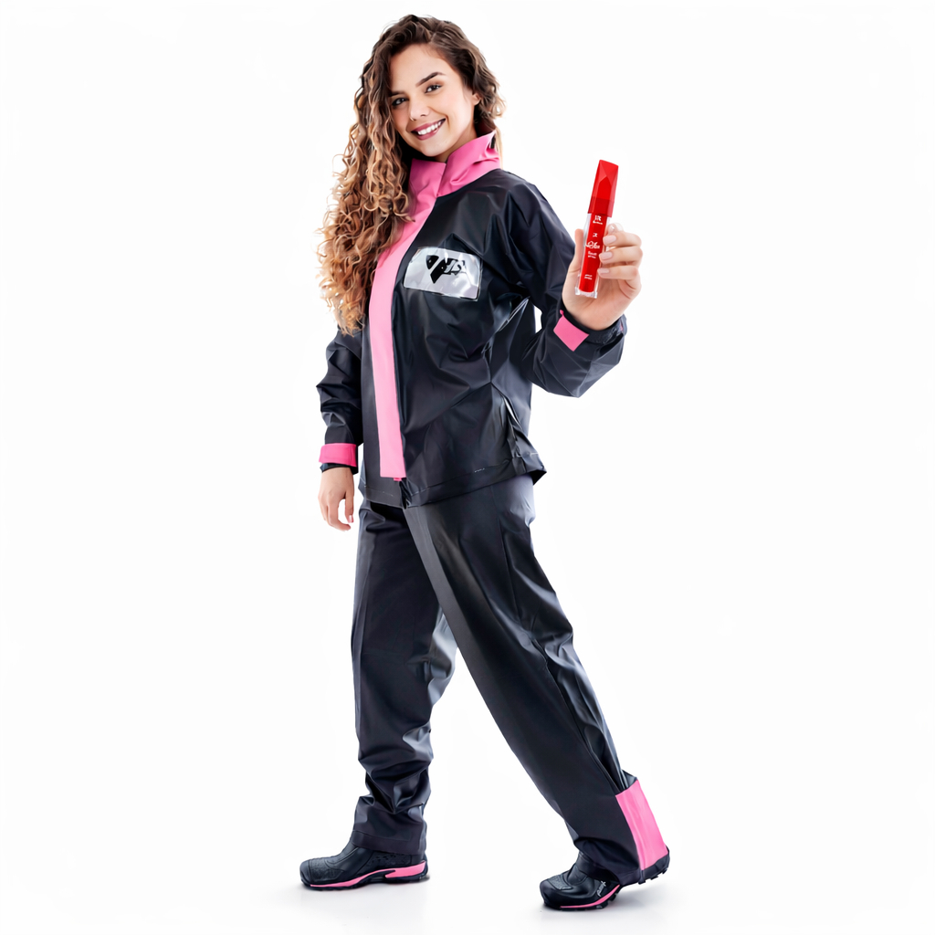 Conjunto Roupa de Chuva Feminina Moto Motoqueira Impermeável Reforçada Pantaneiro