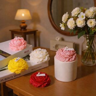 Vela Rosa Peônia Decorativa Todos Aromas Grande 100g Kit 10 Unidades Premium para Festas Casamentos Eventos