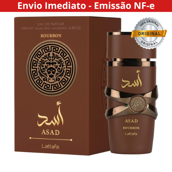 Perfume Árabe Asad Bourbon Masculino 100ml Original Lattafa Com NF-e