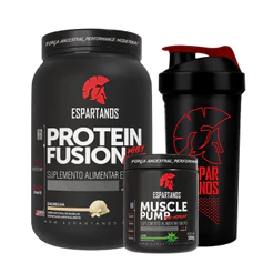 Kit Whey Protein Fusion 1800G + Pré Treino Muscle Pump 300G + Copo