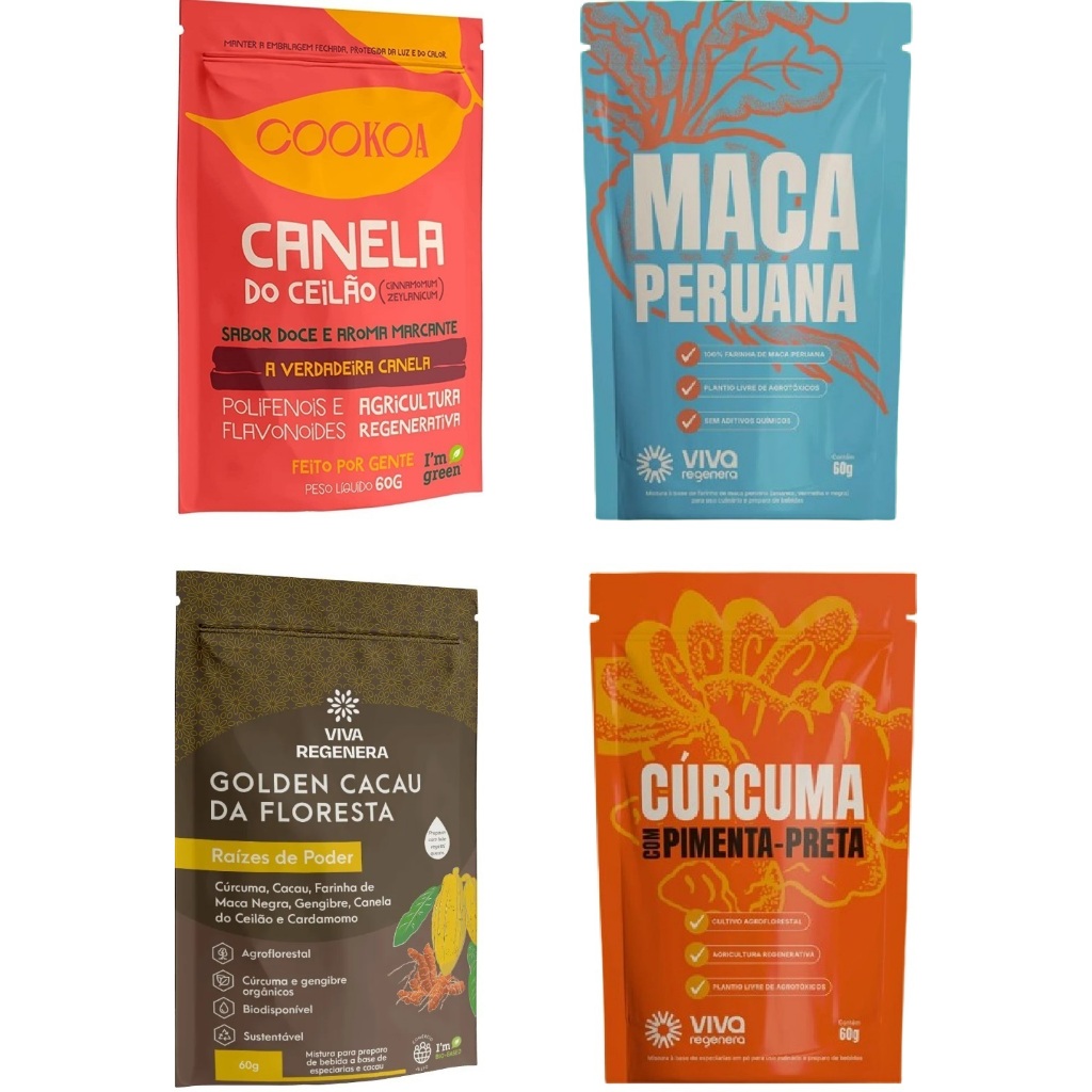 CANELA DO CEILAO EM PÓ 60 G, Golden Cacau, Curcuma Regenera em Oferta na Shopee