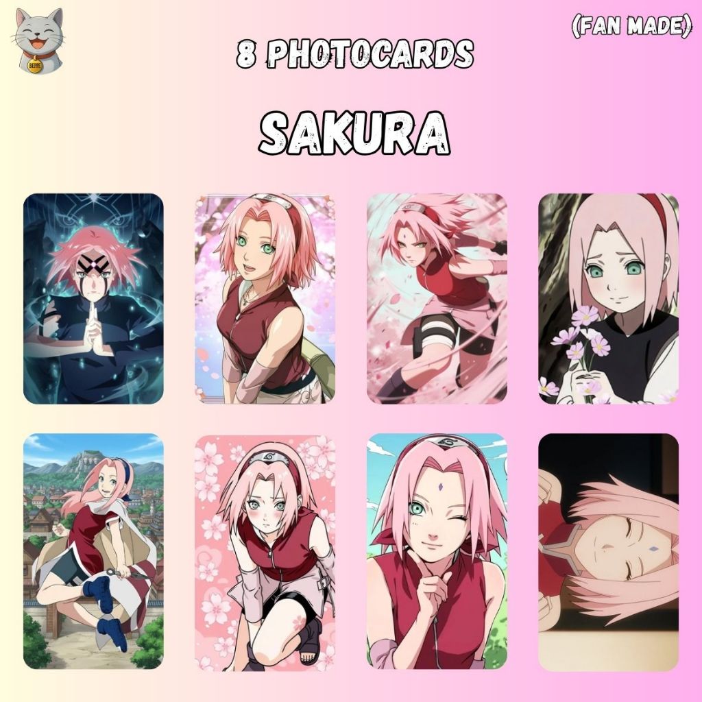8 PHOTOCARDS NARUTO C/VERSO : SAKURA  NARUTO SASUKE HINATA 8 UNIDADES ANIME NARUTO SHIPUDEN