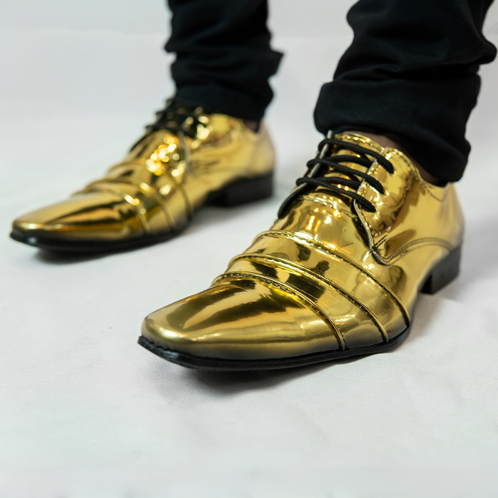 Sapato Social Dourado Lançamento