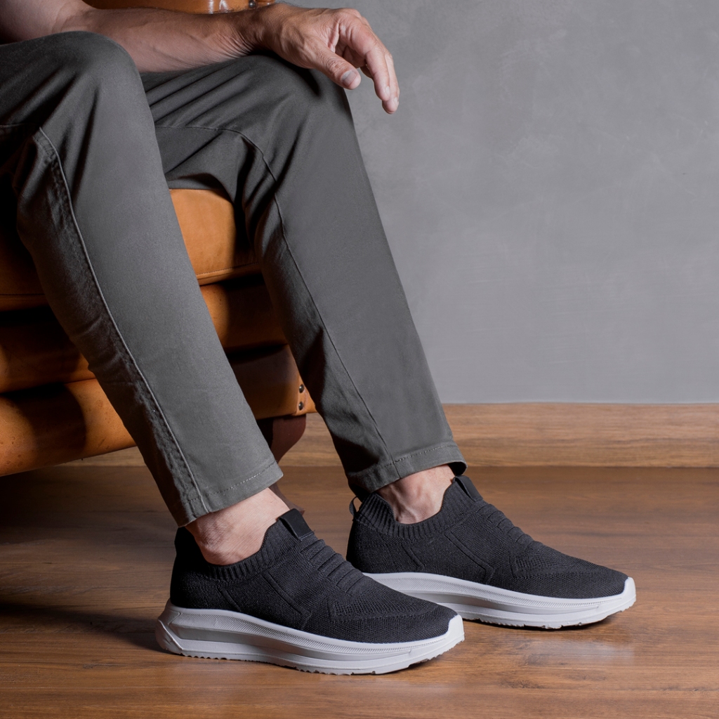 Tênis Casual Tesla Cloud Sapatênis Slip Masculino Knit Pro Anatômico Amortecimento Solado PU Gel