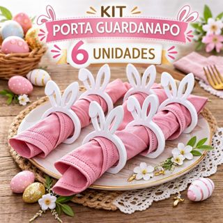 Porta Guardanapo Páscoa coelho Kit 6 ou 4 Unidades Decoração Mesa Posta Easter Bunny em Oferta na Shopee