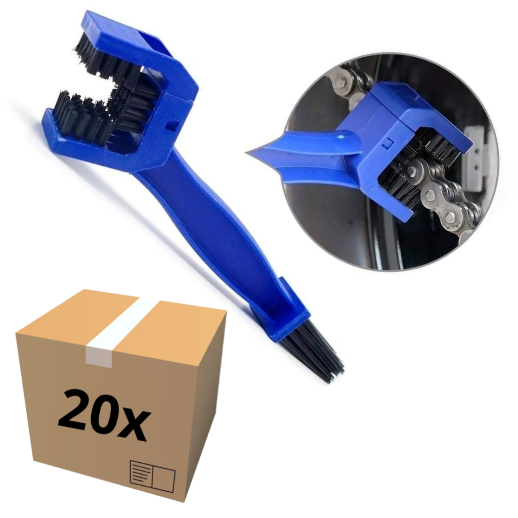 KIT ESCOVA ESCOVINHA LIMPA LIMPEZA CORRENTE TRANSMISSAO MOTO BIKE SHIVER 20 UNIDADES