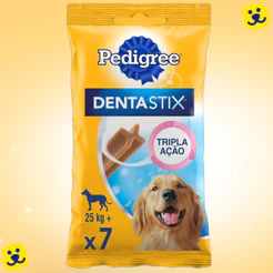 Pedigree Dentastix Cães Adultos Raça Grande 7 unidades 270g Petisco Cachorro Higiene Bucal Cachorro