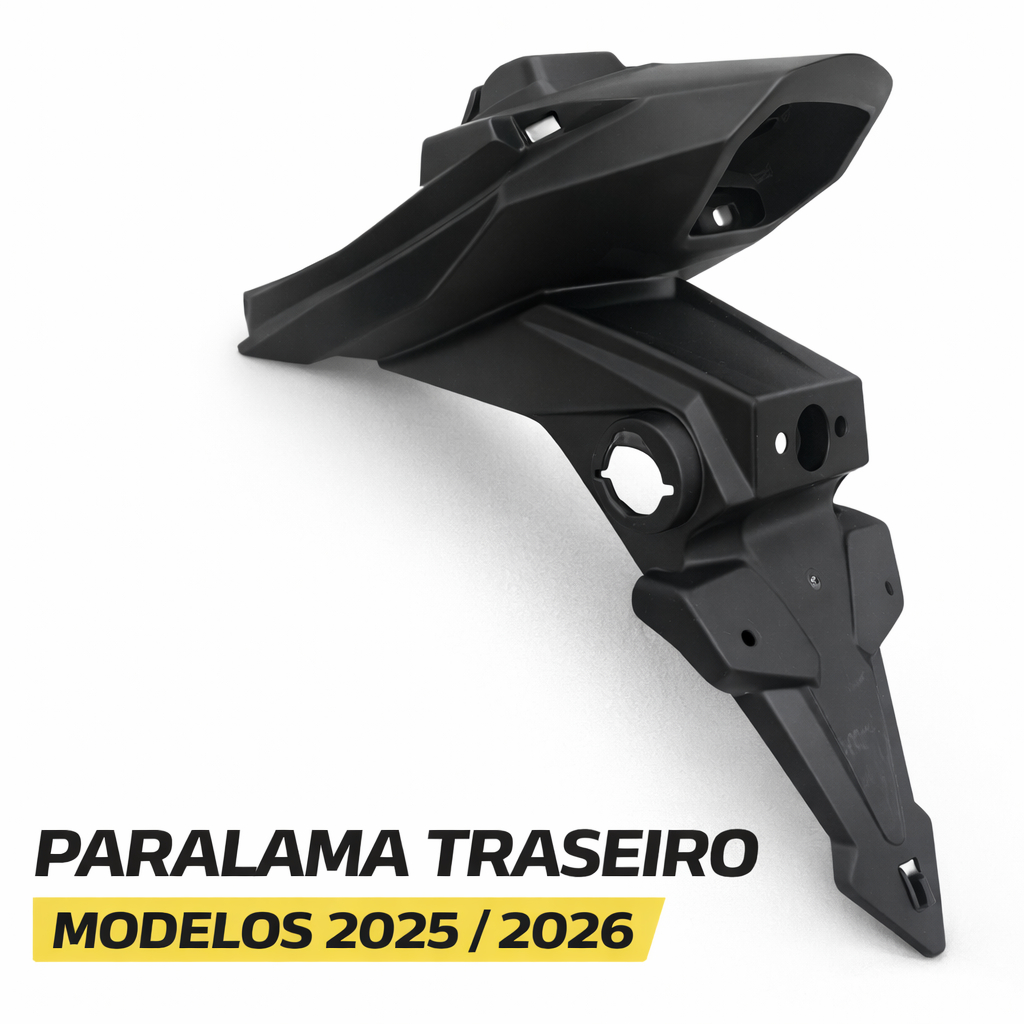 Paralama Traseiro Titan 160  Fan 160 Start 160 Cargo 160 2025 e 2026 Suporte Placa 160 2025 Rabeta
