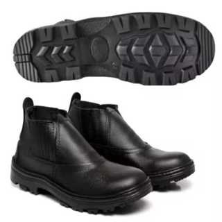 Bota de Segurança com C.A em couro Bico PVC Unissex Butina cano Médio em Oferta na Shopee