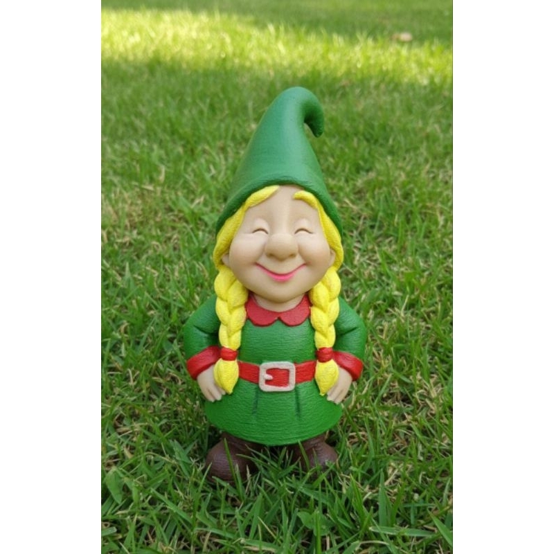 Gnomo de Jardim Decorativo 3D Pintado à Mão – Resistente à Água e Sol – Mini Gnomo 10 a 12cm – Modelo Gnomo Feliz