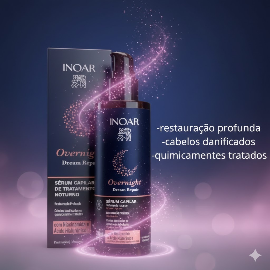 Inoar Overnight Sérum Noturno Restauração Profunda 200Ml em Oferta na Shopee