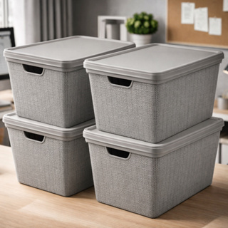 Conjunto 4 Caixas Organizadoras Grande 22 Litros Com Tampa Jaguar em Oferta na Shopee