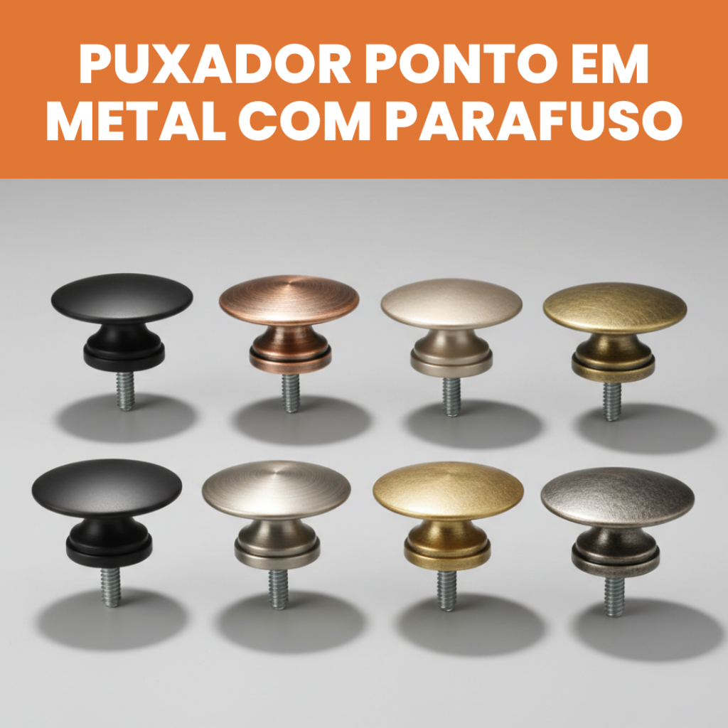 Kit Puxador Ponto Redondo Metal Móveis Gavetas Armários Gabinetes Cozinha Banheiro Com Parafuso em Oferta na Shopee