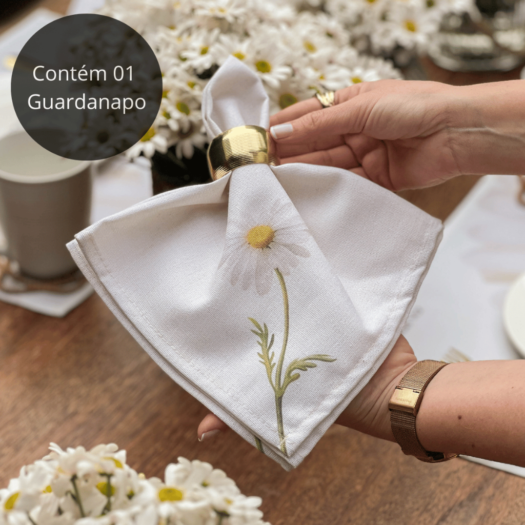 Guardanapo de Tecido para Mesa Posta – Coleção Coleção Margaridas