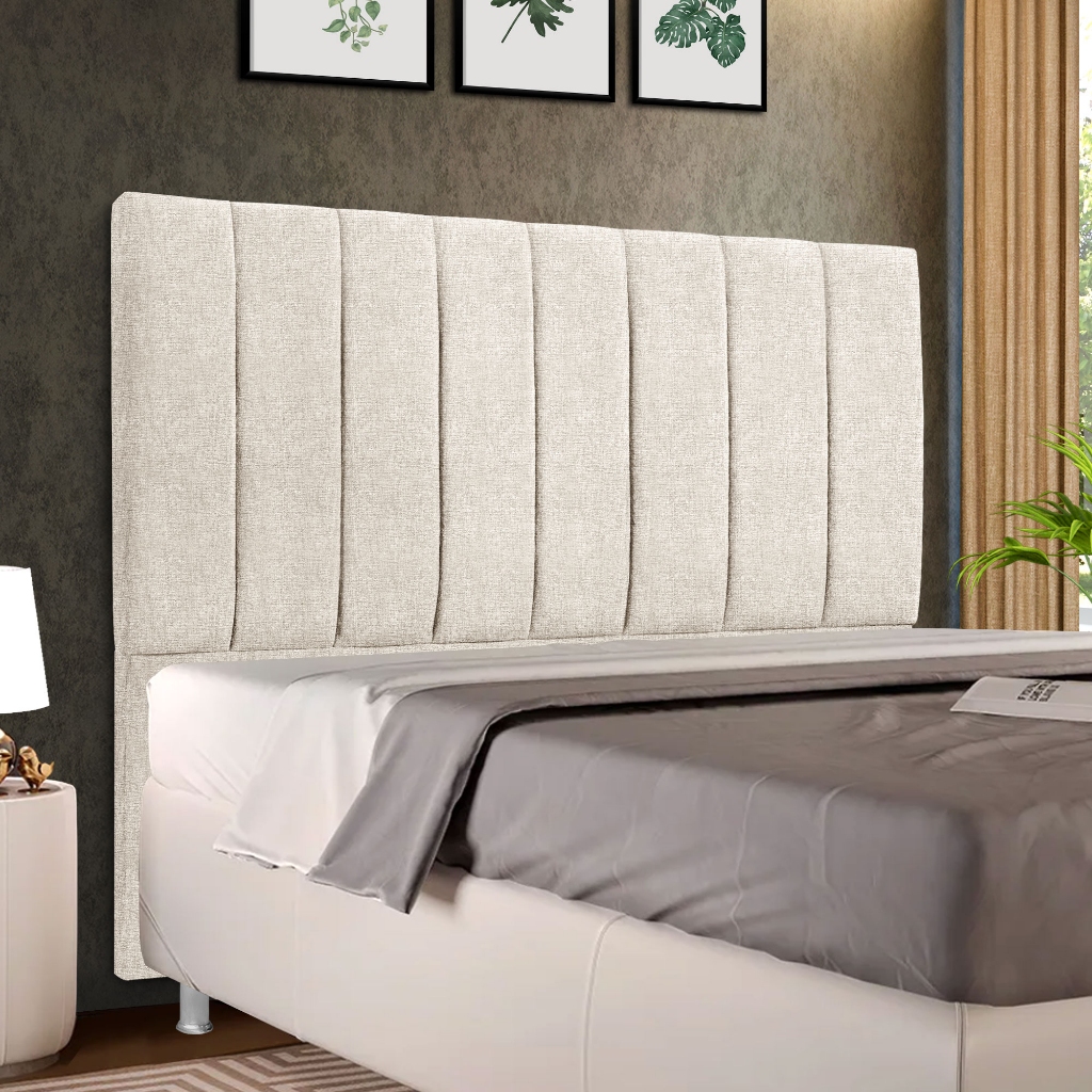 Cabeceira Cama Box Alice  Queen 160cm Corino - Linho - Veludo